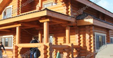 Отделка дома из оцилиндрованного бруса 